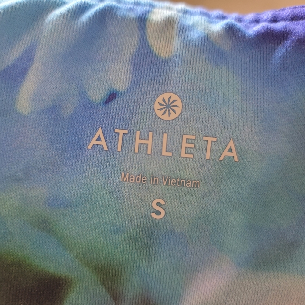 Athleta green blue black Kaleidoscope running, jogging, yoga leggings size small - Picture 7 of 7
